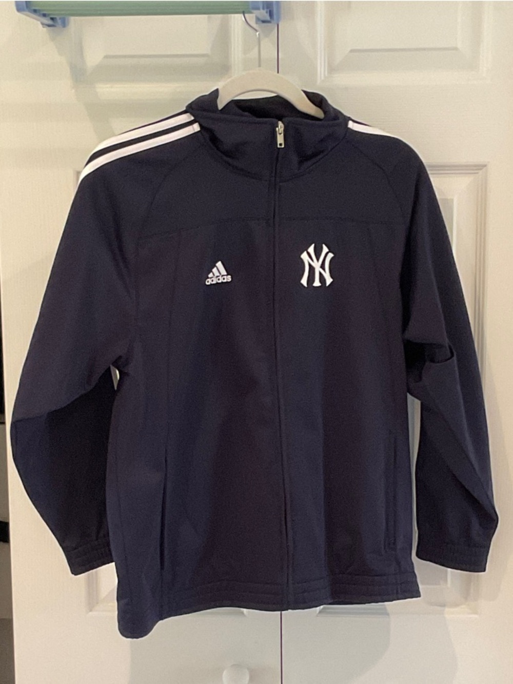 adidas Navy Track Jacket with White NY Yankees Logo